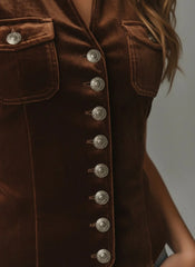 Velvet Elegance Button-Front Vest
