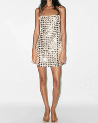 Fashion Sexy Sequin Shiny Suspender Dress