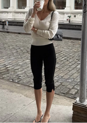Slim Fit Cropped Capri Pants
