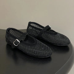 Jessica Rhinestone Mesh Ballet Flats