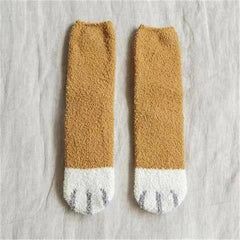 Lovely Cat Paw Inspired Fuzzy Plush Socks