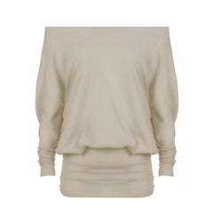 Boho Off-Shoulder Ruched Waist Long Sleeve Top Collection