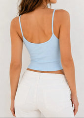 Hollow Heart Slim Cropped Cami Top
