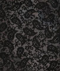 Retro Paisley Flocked Knitted Zipper Blouse
