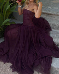 Strapless Corset Tulle Ball Gown