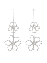 Flower Shape Hollow Solid Color Drop Earrings
